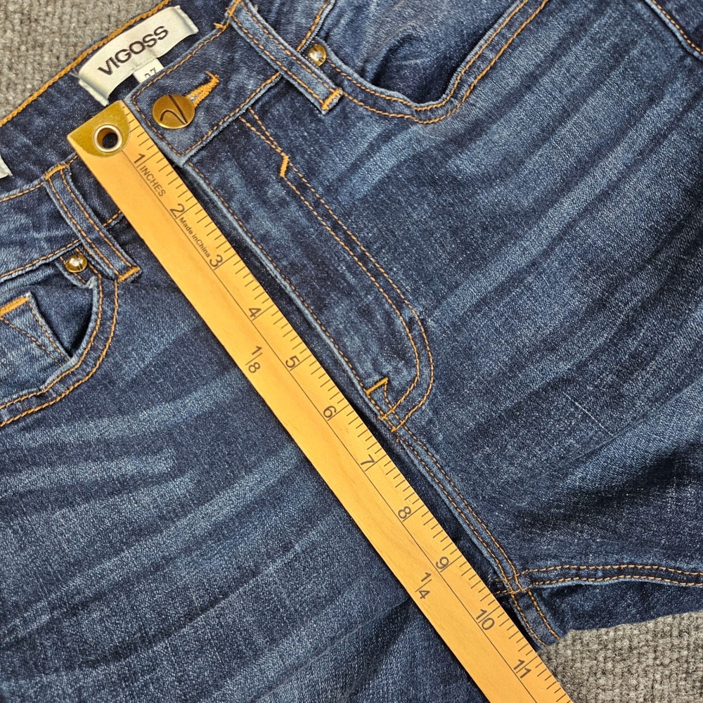 Vigoss Essential‎ Ace Straight Jeans Women's 27 Denim Mid Rise Dark Wash Stretch - Picture 4 of 10